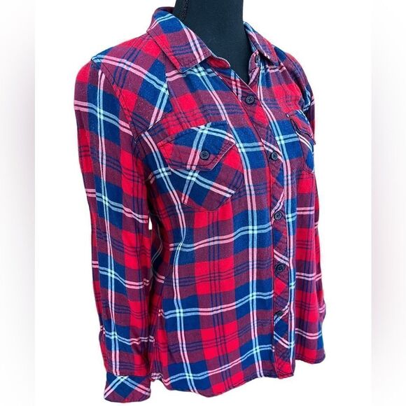 Rails Women's Kendra Flannel Red Blue Plaid
Flap Pockets Button Shirt Size XS - Picture 4 of 7